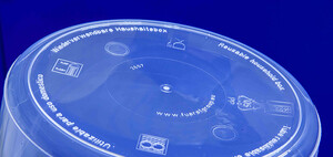 Bodem van een plastic fles gemaakt door Fürst GmbH.