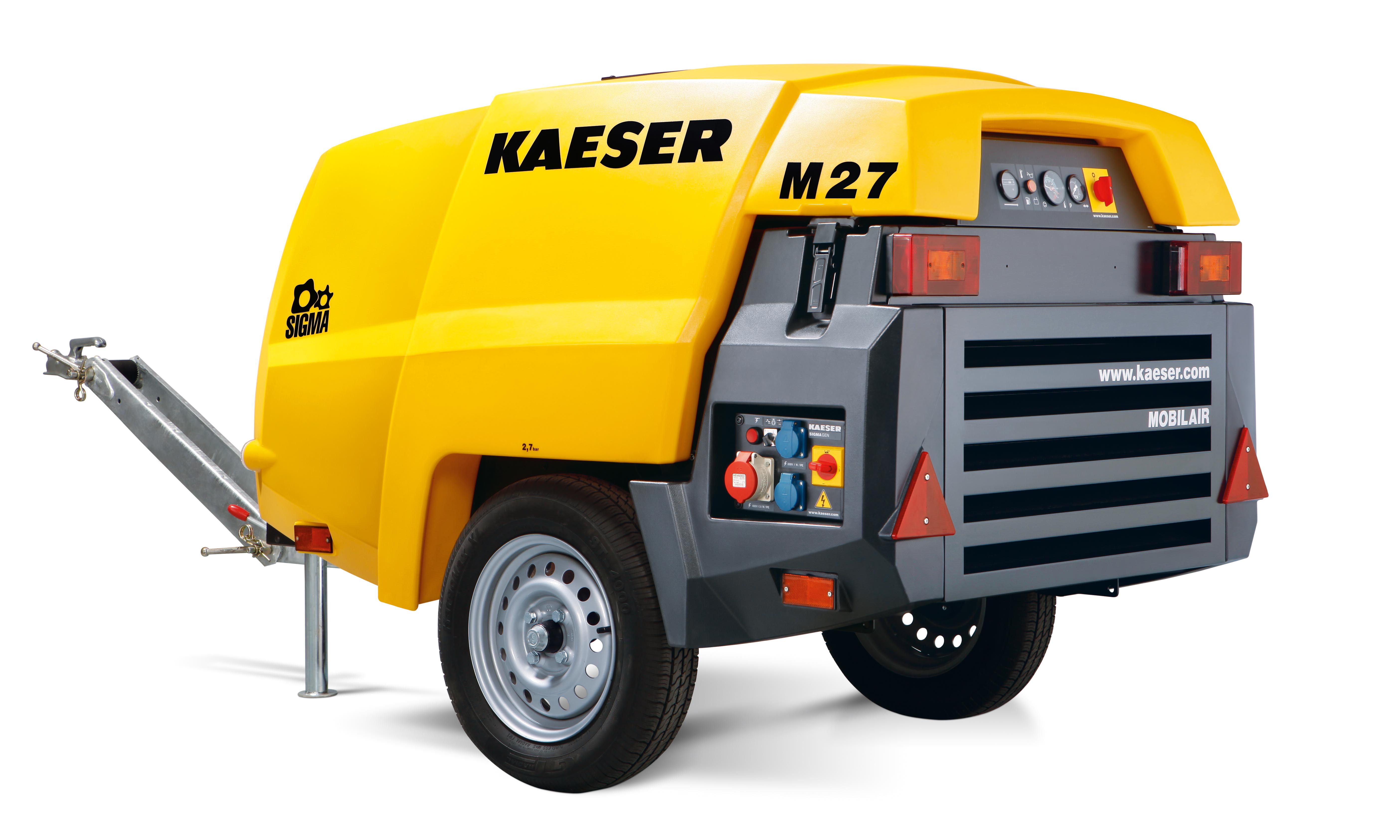 Petit compresseur de chantier avec moteur essence, débit jusqu'à 1,6 m³/min  - KAESER