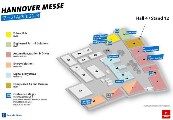 Vous trouverez KAESER KOMPRESSOREN dans le hall 4, stand D12.